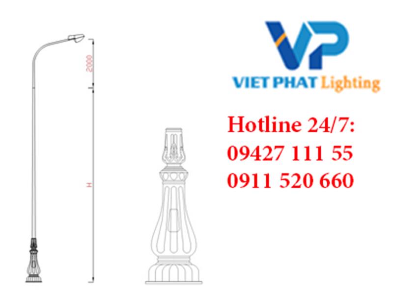 Cột thép cần đơn giản đế  gang DP03