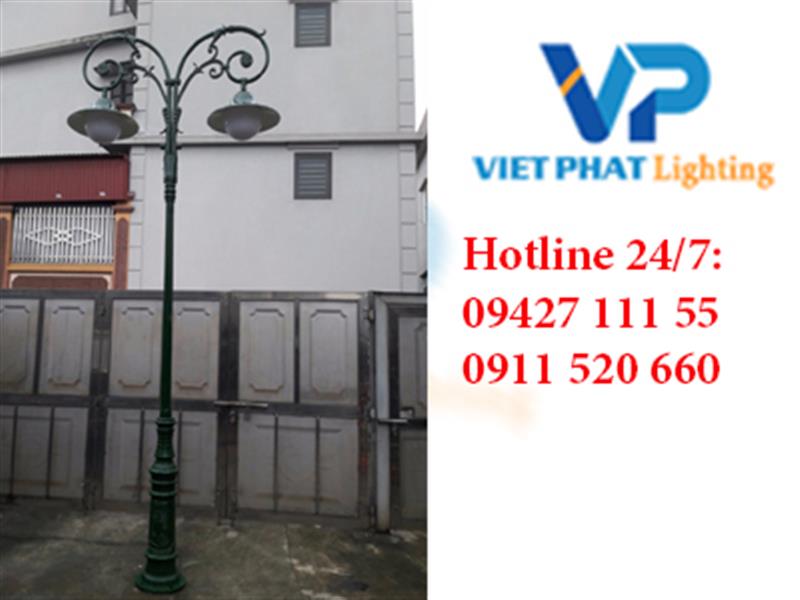 Cột đèn trang trí Thuyền Ý chùm CH09-2 lắp 2 đèn mai chiếu thủy