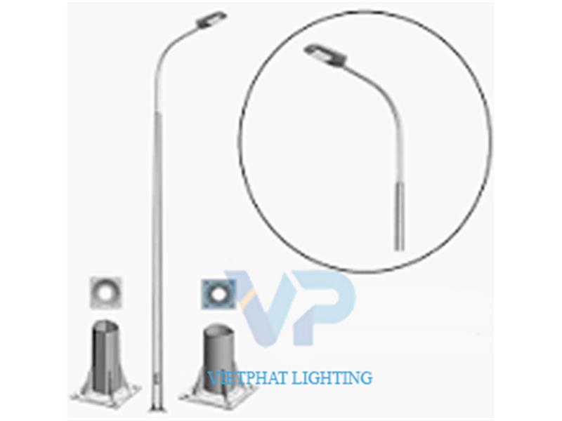 Cột đèn cao áp liền cần đơn cao 6M - 11M