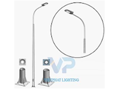 Cột đèn cao áp liền cần đơn cao 6M - 11M