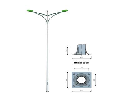 Cột thép tròn côn rời cần kép CK04-K