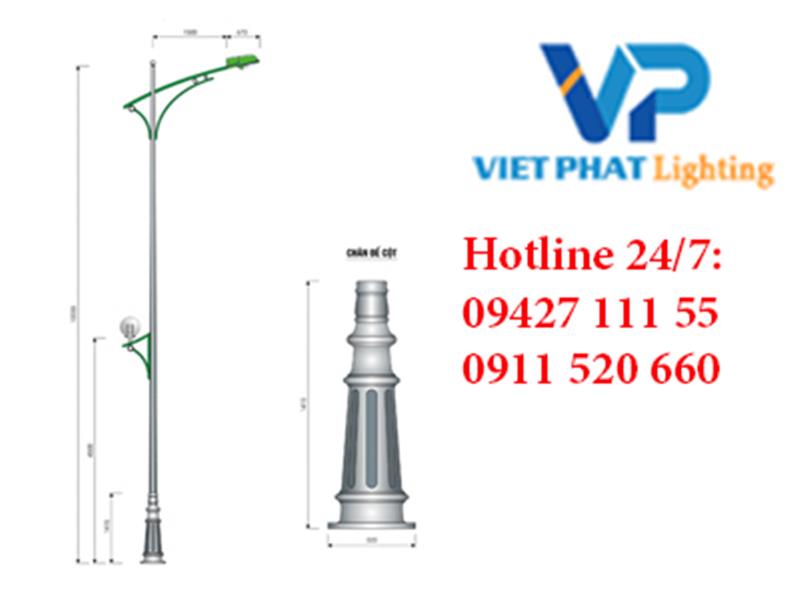 Cột thép đế gang DP01 cần đơn CD04