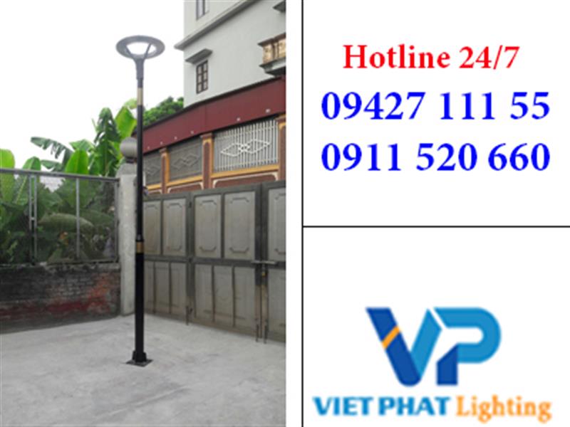 Cột thép D114/76 đèn led trang trí sơn đen