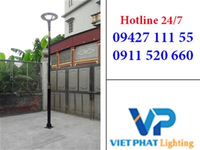 Cột thép D114/76 đèn led trang trí sơn đen