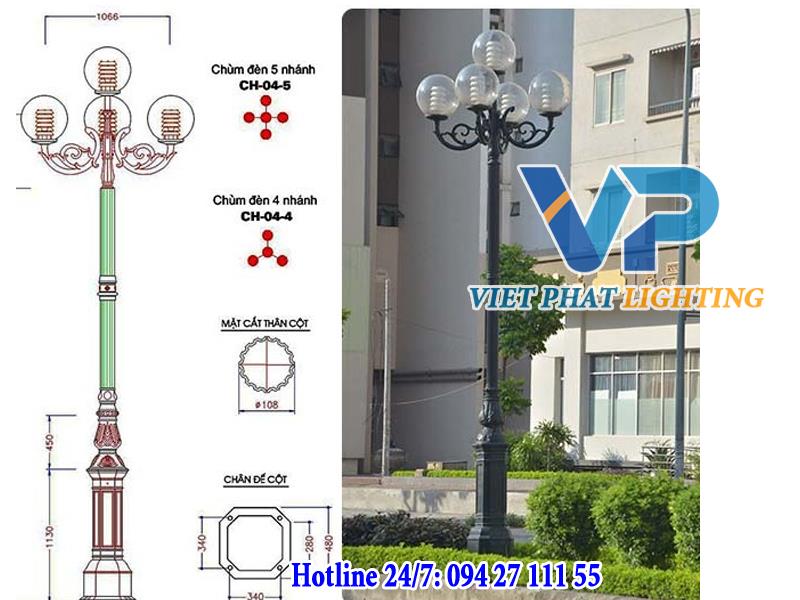 Cột đèn sân vườn DC05B