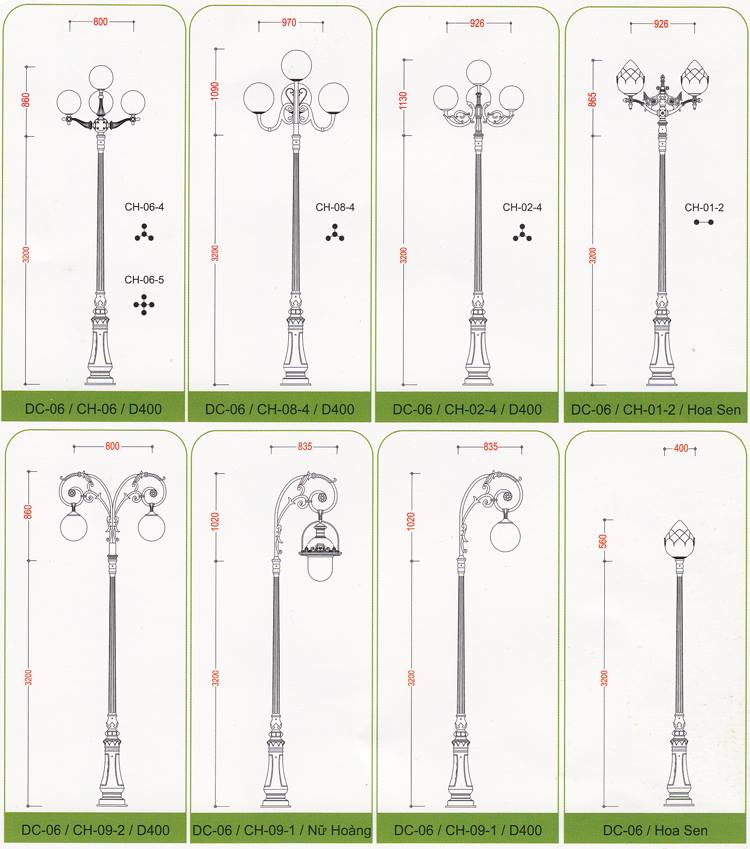 Cột đèn sân vườn DC06 2