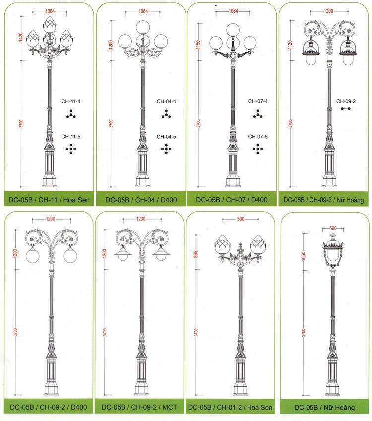 Cột đèn sân vườn DC05b