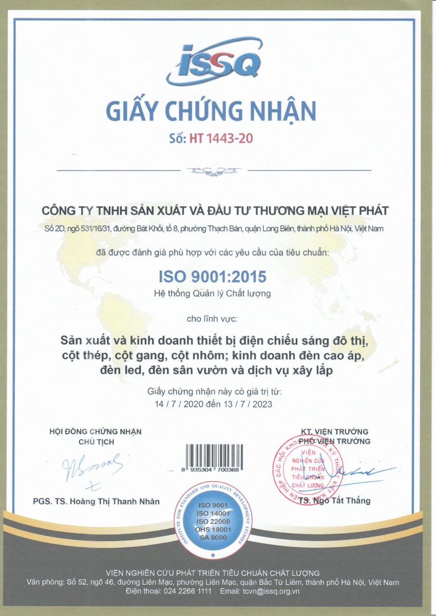 Giấy chứng nhận ISO